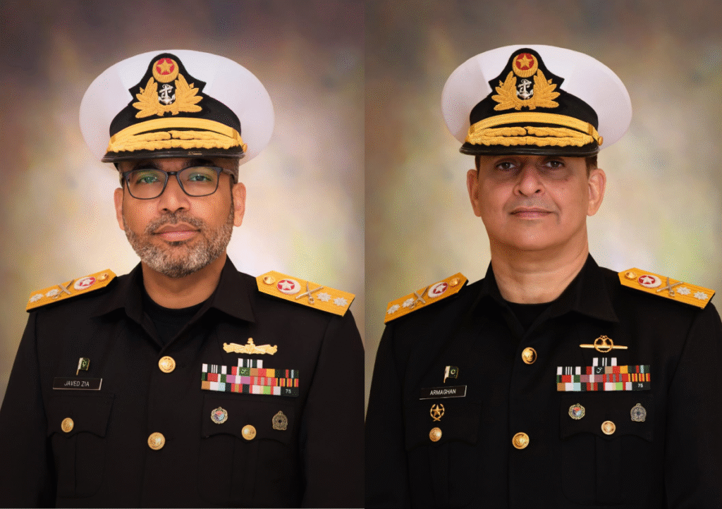 Two Pakistan Navy officers promoted to the rank of rear admiral Pakistan Navy officers Javed Zia and Armaghan Ahmad promoted to the rank of rear admiral.