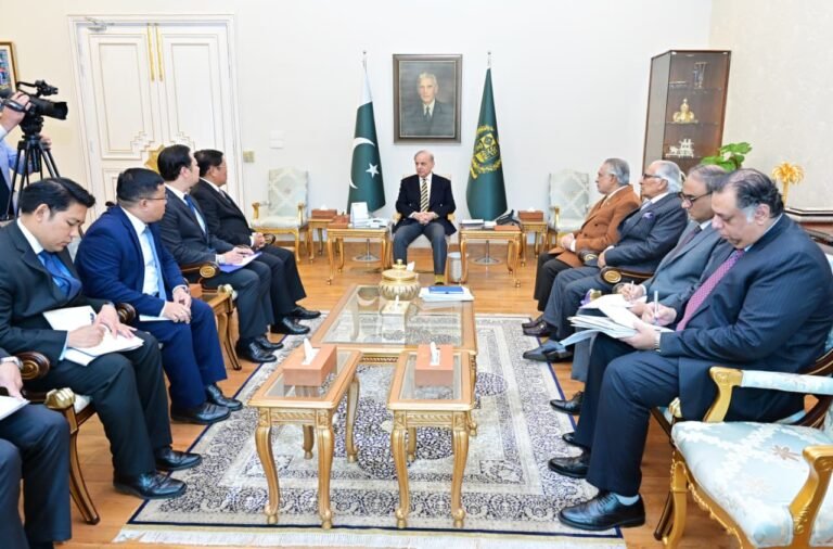 Prime Minister Shehbaz Sharif meets Myanmar Foreign Minister Than Swe in Islamabad to discuss bilateral cooperation.