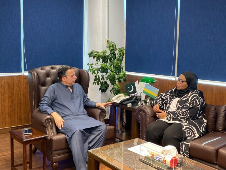 Pakistan and Rwanda discuss new maritime routes from Karachi to East African ports to boost bilateral trade.