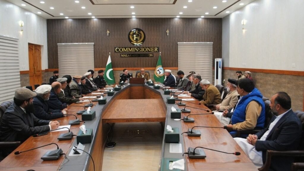 ommissioner Malakand meets Qaumi Taroon Jirga delegation in Swat
