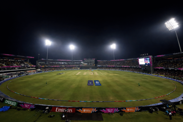 Dark clouds over R Premadasa Stadium before India vs Pakistan T20 World Cup match in Colombo.
