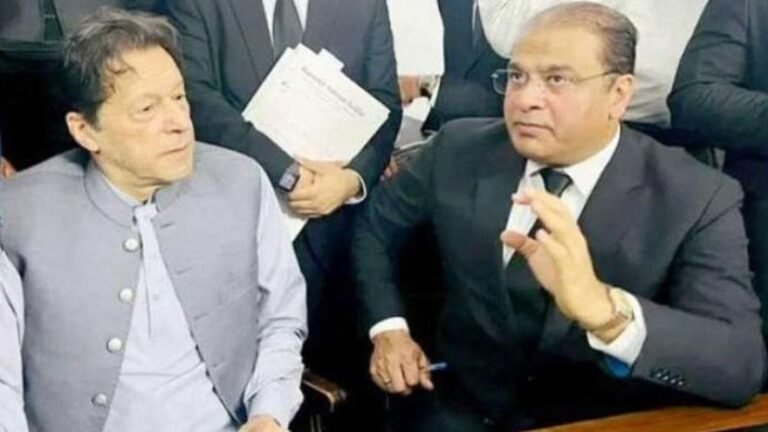 Imran Khan’s lawyer speaks to media after meeting the PTI founder at Adiala Jail regarding his health and prison conditions.