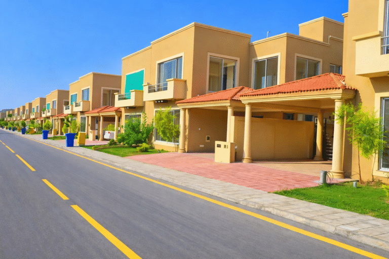 Mera Ghar–Mera Ashiana housing loan scheme office banner displayed in Pakistan.