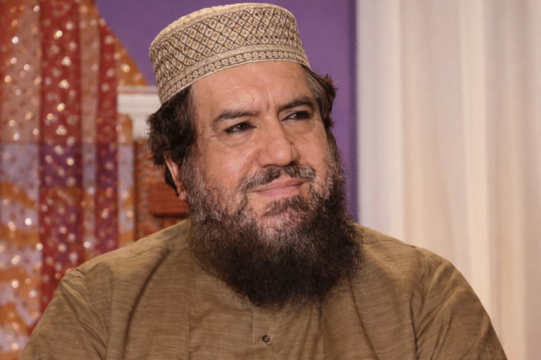 Syed Salman Gilani at a literary event, noted poet and naat reciter who died in Lahore after long illness