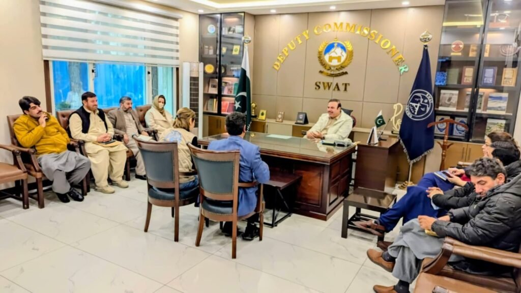 FAO delegation meets deputy commissioner Swat to discuss agriculture, livestock, and flood impact in the district.
