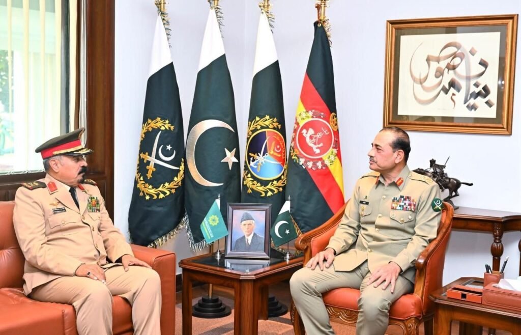 IMCTC secretary general Mohammed Bin Saeed Al-Moghedi meets Pakistan army chief Syed Asim Munir at GHQ IMCTC secretary general Mohammed Bin Saeed Al-Moghedi meets Pakistan army chief Syed Asim Munir at GHQ