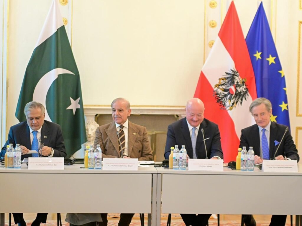 Shehbaz Sharif stuns Vienna by speaking fluent German during official talks Shehbaz Sharif addressing Austria’s chancellor in German during official talks in Vienna.