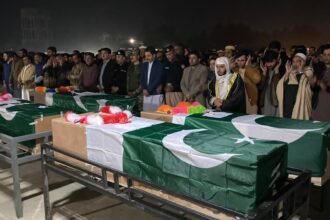 Funeral Prayers of Four Martyred Bajaur Police Officials Offered with Full State Honours