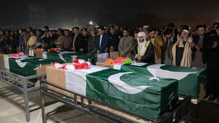 Funeral Prayers of Four Martyred Bajaur Police Officials Offered with Full State Honours