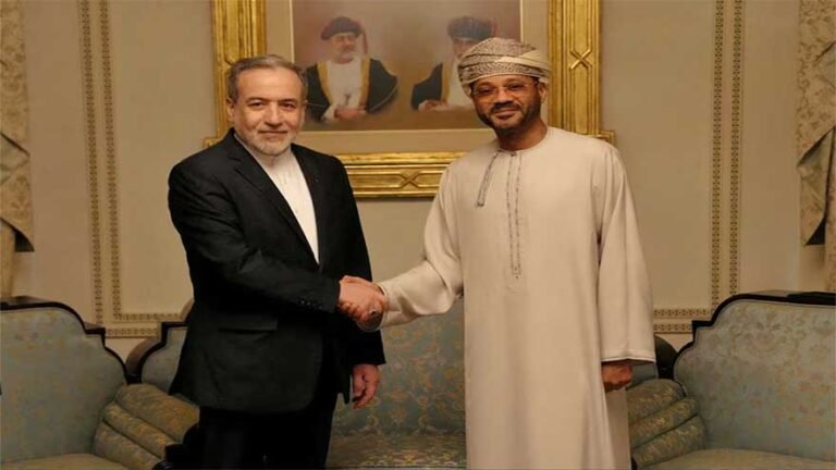 Iranian Foreign Minister Abbas Araqchi speaks after Iran–US talks mediated by Oman in Muscat.