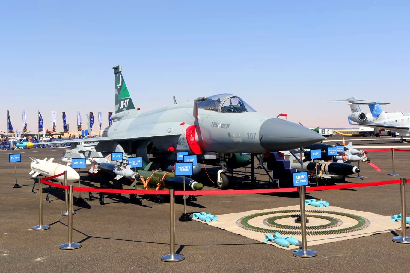 Pakistan Air Force showcases JF-17 Block III and Super Mushshak at World Defence Show 2026