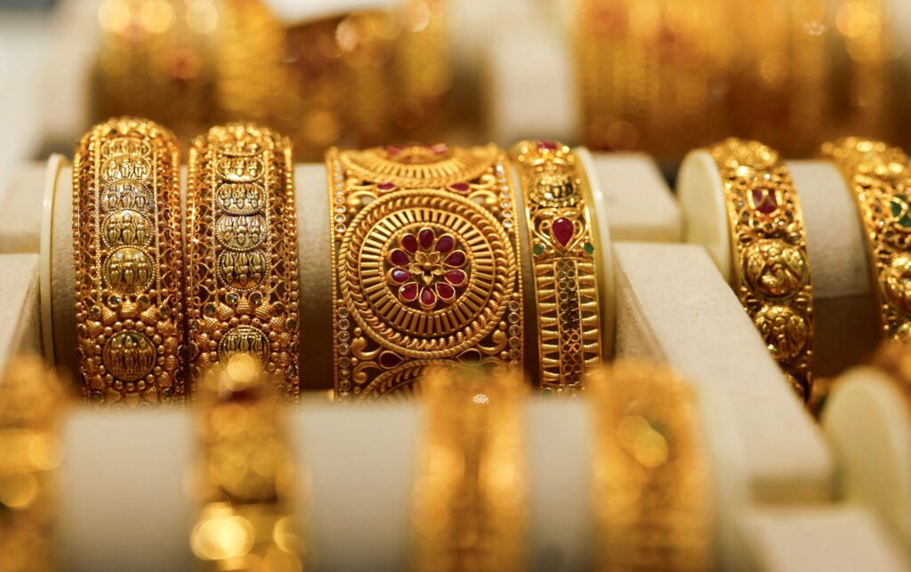 Gold prices in Pakistan jump sharply on February 22 Gold prices in Pakistan displayed at jewellery market on February 22