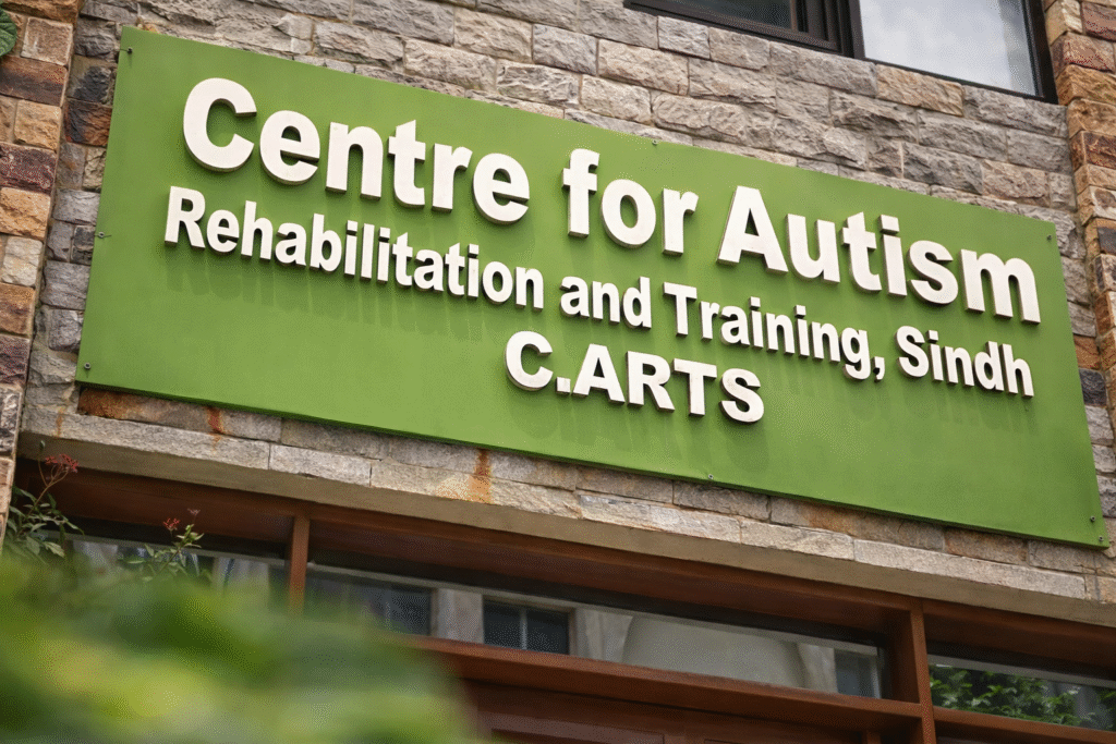 Children receiving therapy at a C-ARTS autism care centre in Sindh.