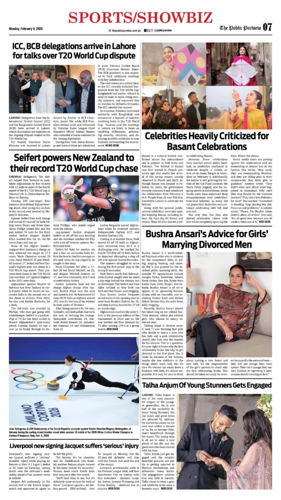 Sports/Showbiz 09-02-2026