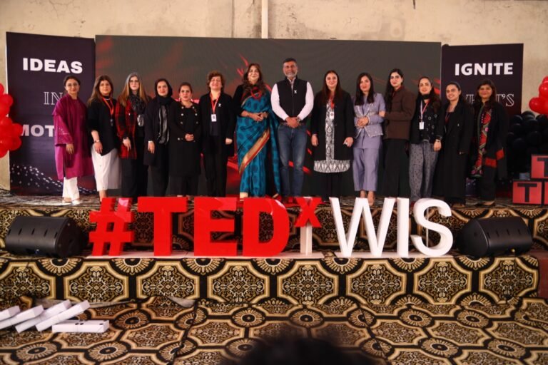 Students and speakers attend the inaugural TEDx event at Westminster International School in Islamabad.