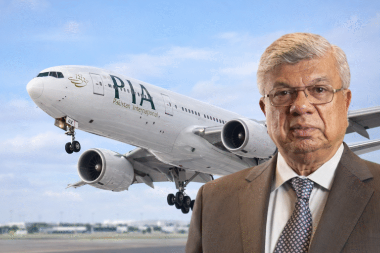 Pakistan International Airlines aircraft as Arif Habib consortium moves toward full ownership of PIA.