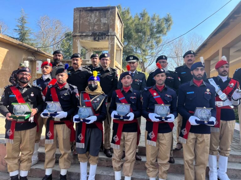 322 male, 8 female recruits pass out from Police Training School Swat KP Police recruits march during passing-out ceremony at Police Training School Swat.