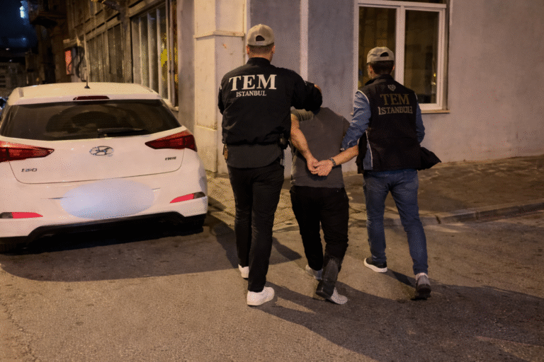 Turkish intelligence officials escort suspects in alleged Mossad espionage case in Istanbul.