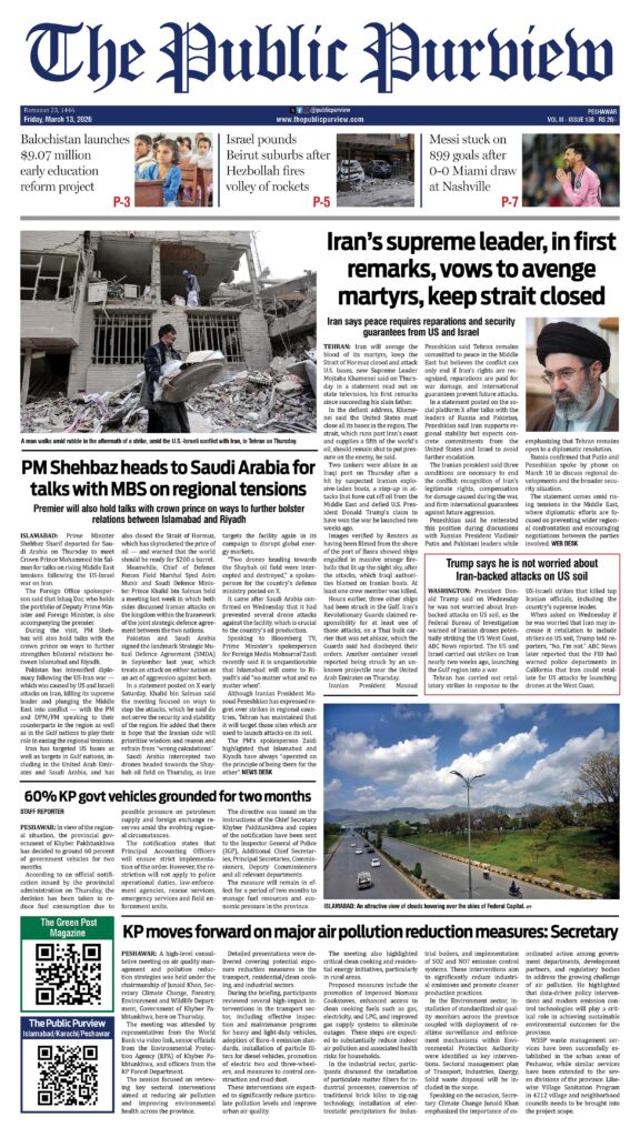 Front 13-03-2026 Peshawar