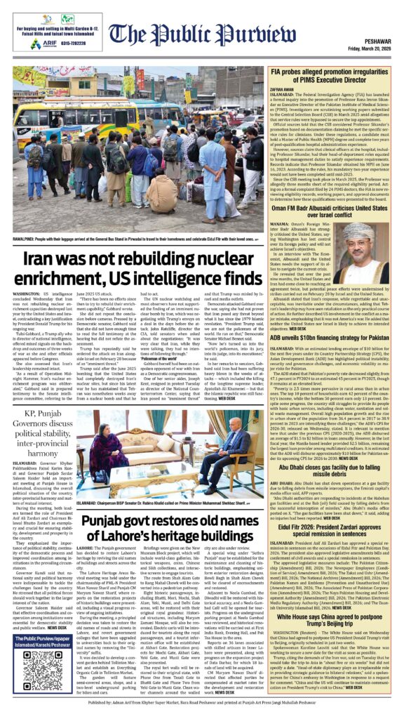 Back 20-03-2026 Peshawar