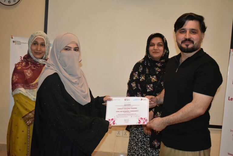 Training in Peshawar aims to strengthen paralegal support for women’s access to justice