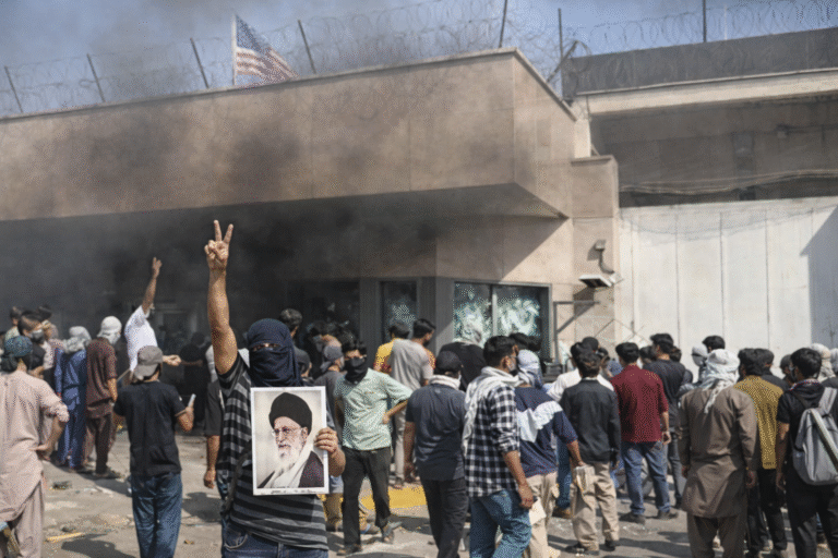 Pro-Iranian protesters clash with police near the US Consulate in Karachi after reports of Khamenei’s killing.