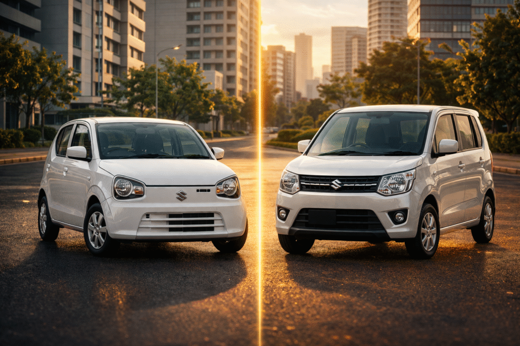 Suzuki Alto VXR vs Wagon R 2026 comparison highlighting price, fuel economy, and features in Pakistan