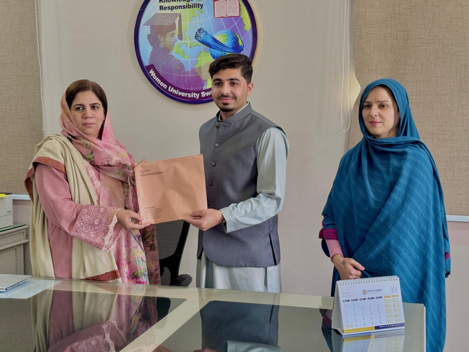 Women University Swabi awards scholarships to four students with support from Dynea Pakistan