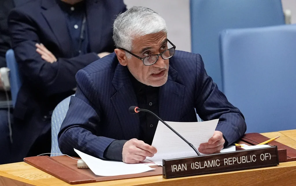 UN Security Council meeting on resolution condemning Iran attacks on Gulf states.