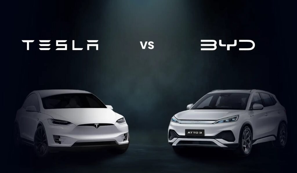 Tesla UK sales slump in February but still lead BYD as EV competition intensifies Tesla vehicles charging in the UK as Tesla UK sales decline in February while remaining ahead of BYD in the electric vehicle market.