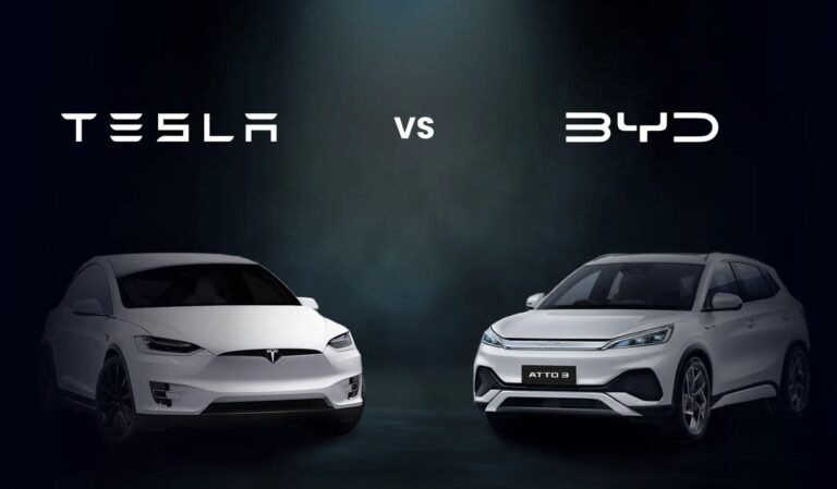 Tesla vehicles charging in the UK as Tesla UK sales decline in February while remaining ahead of BYD in the electric vehicle market.