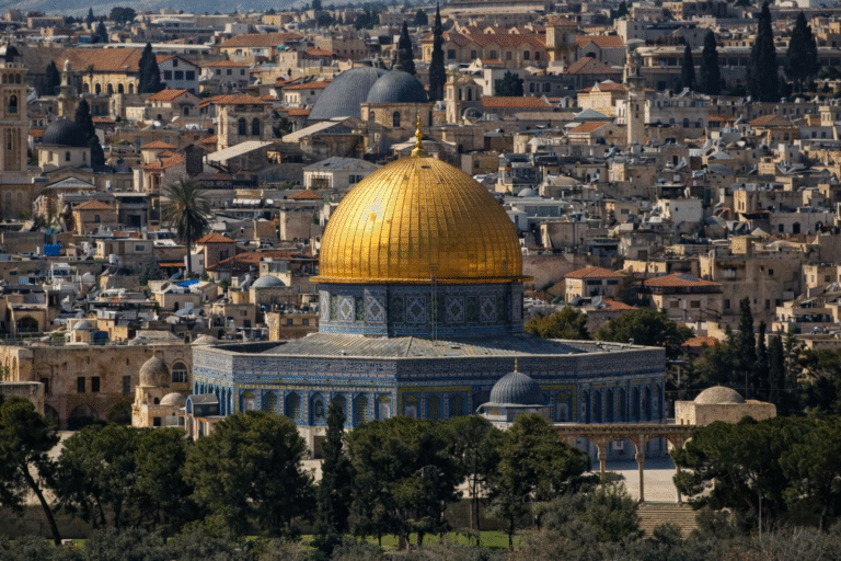 Al-Aqsa Mosque in Jerusalem during the Israeli closure of Al-Aqsa Mosque.