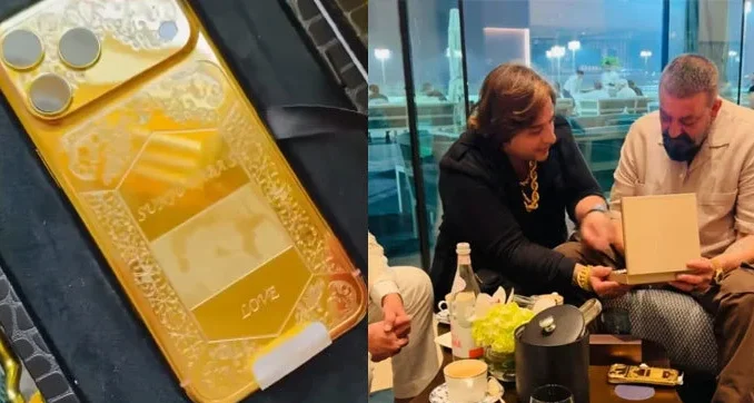 Pakistani TikToker gifts gold-plated iphone to Sanjay Dutt