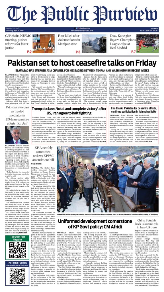 Front 09-04-2026 Peshawar