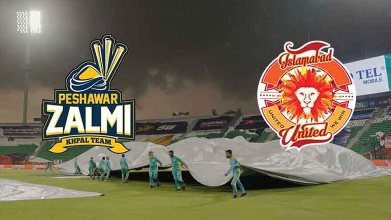 PSL 11 match halted by rain at Gaddafi Stadium between Islamabad United and Peshawar Zalmi