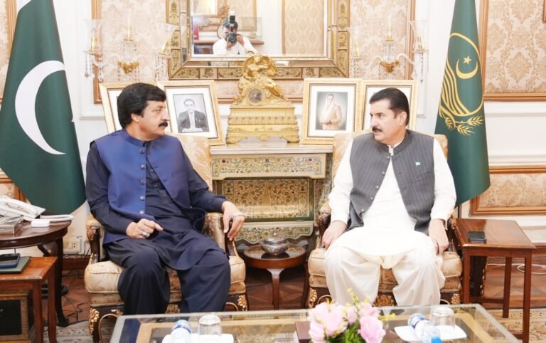 Punjab and KP governors meeting at Governor House Lahore discussing coordination and security issues