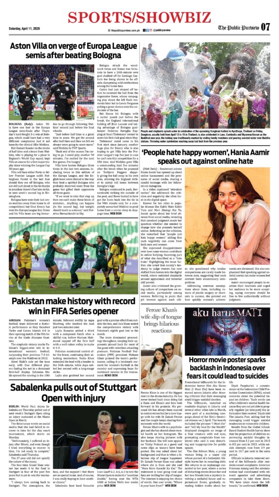 Sports/showbiz 11-04-2026
