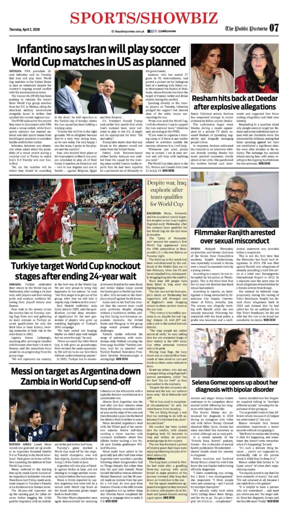 sports/showbiz 02-04-2026