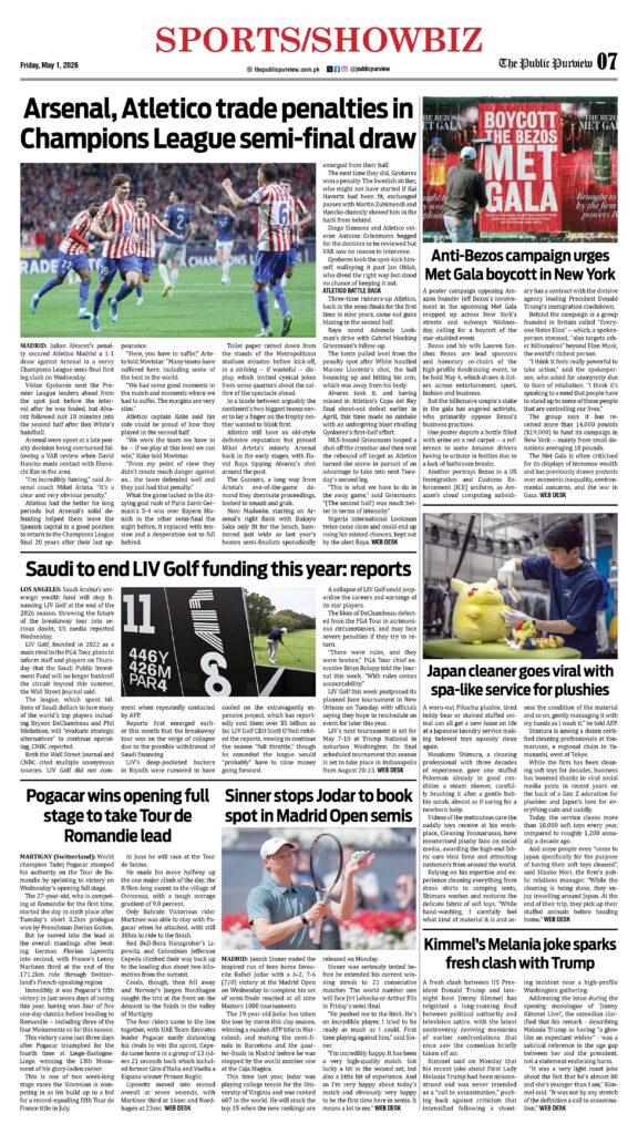 Sports/Showbiz 01-05-2026