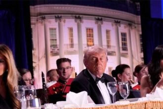 Donald Trump rushed from White House Correspondents’ Dinner after gunman opened fire