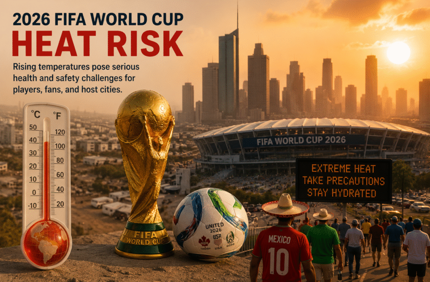 Football fans and players face rising heat risks during the 2026 FIFA World Cup, according to a new climate study.