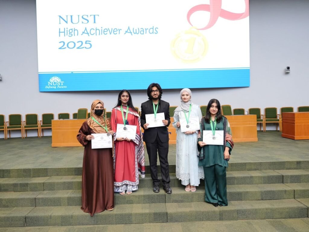 NUST students receive recognition during the High Achiever Awards Ceremony in Islamabad.
