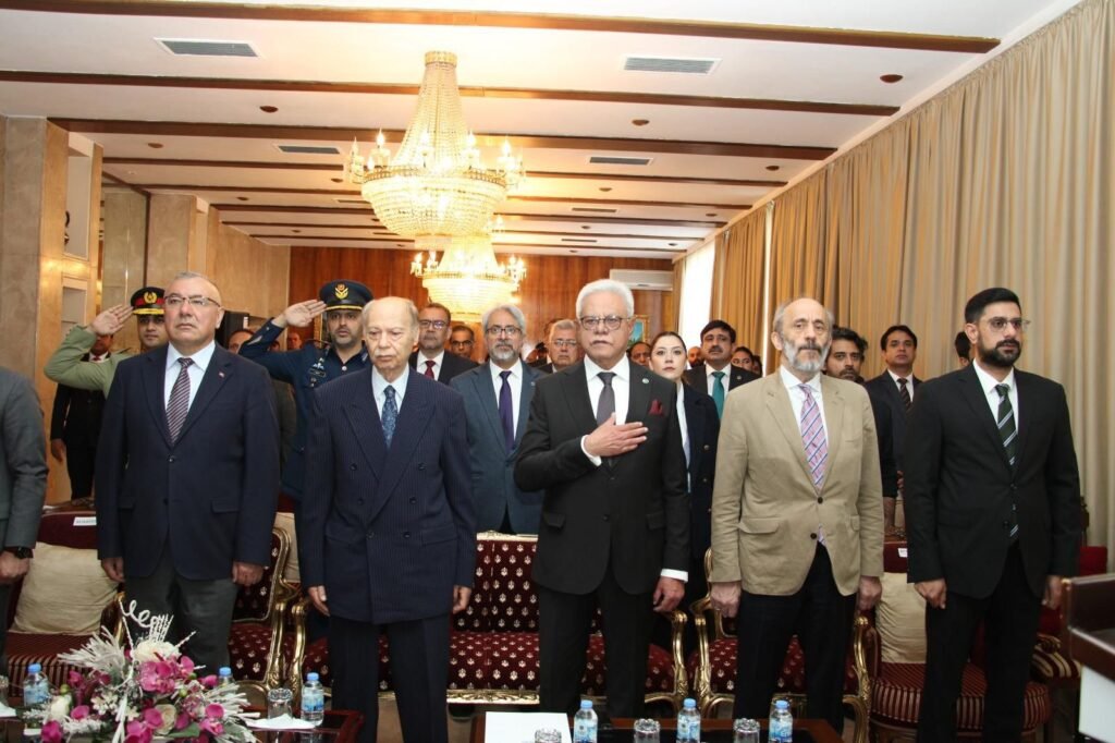 Guests attend a ceremony at Pakistan Embassy Ankara marking the first anniversary of Marka-e-Haq.