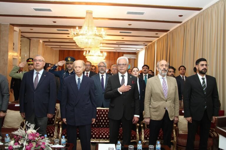 Guests attend a ceremony at Pakistan Embassy Ankara marking the first anniversary of Marka-e-Haq.