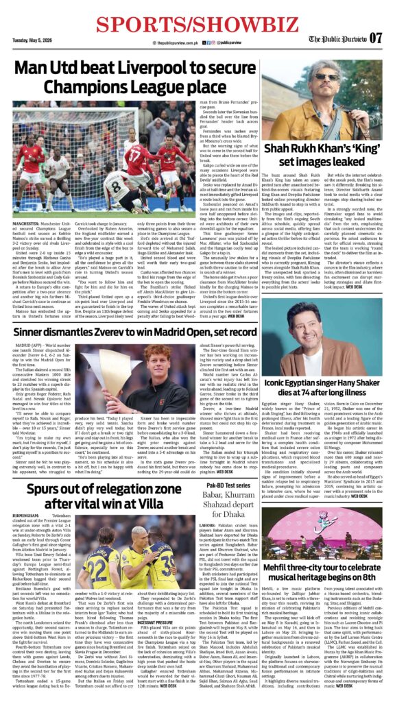 Sports/Showbiz 05-05-2026