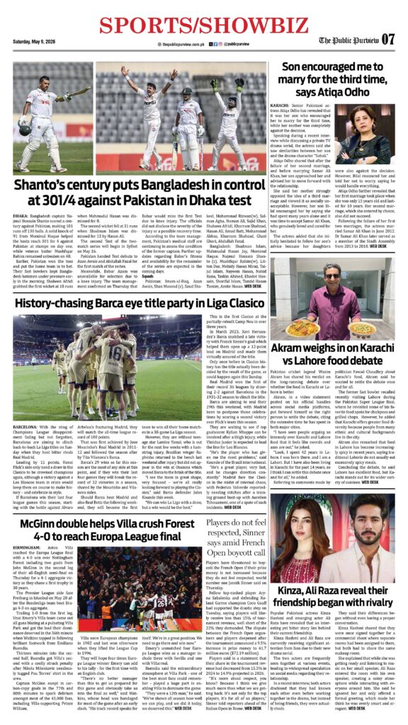 Sports/Showbiz 09-05-2026