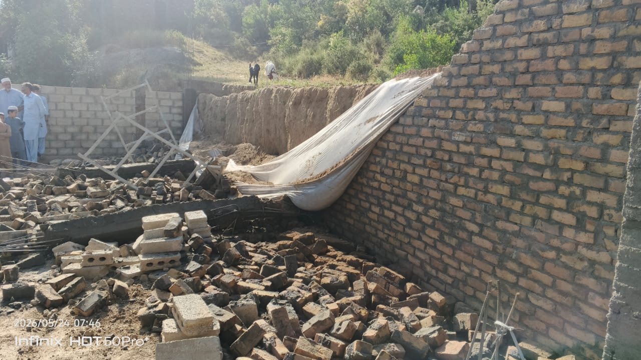 Two children killed after wall collapses in Sangota area of Swat