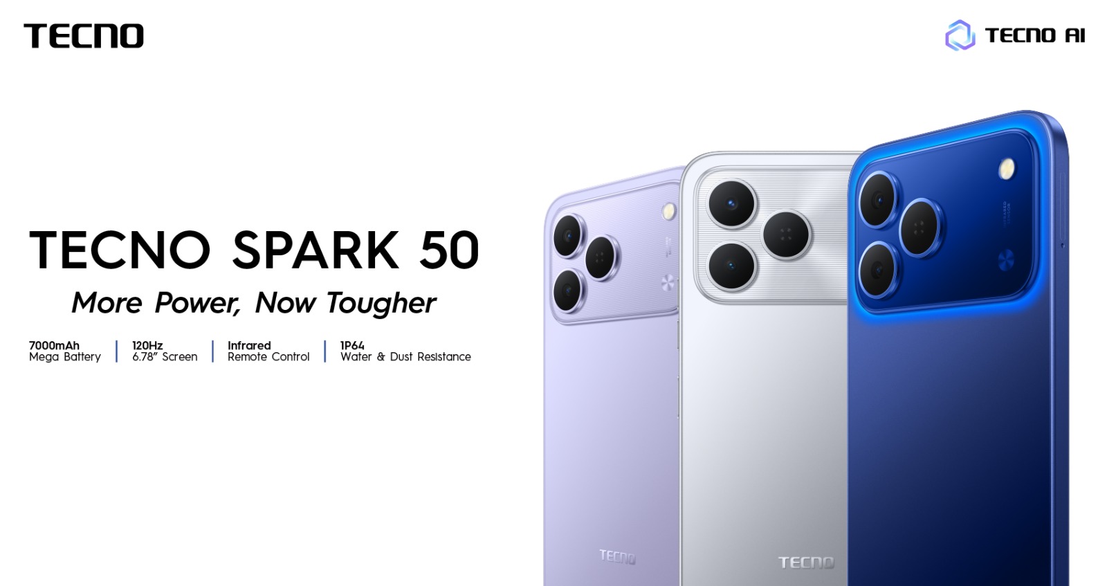 TECNO launches SPARK 50 in Pakistan with 7000mAh battery and durability focus
