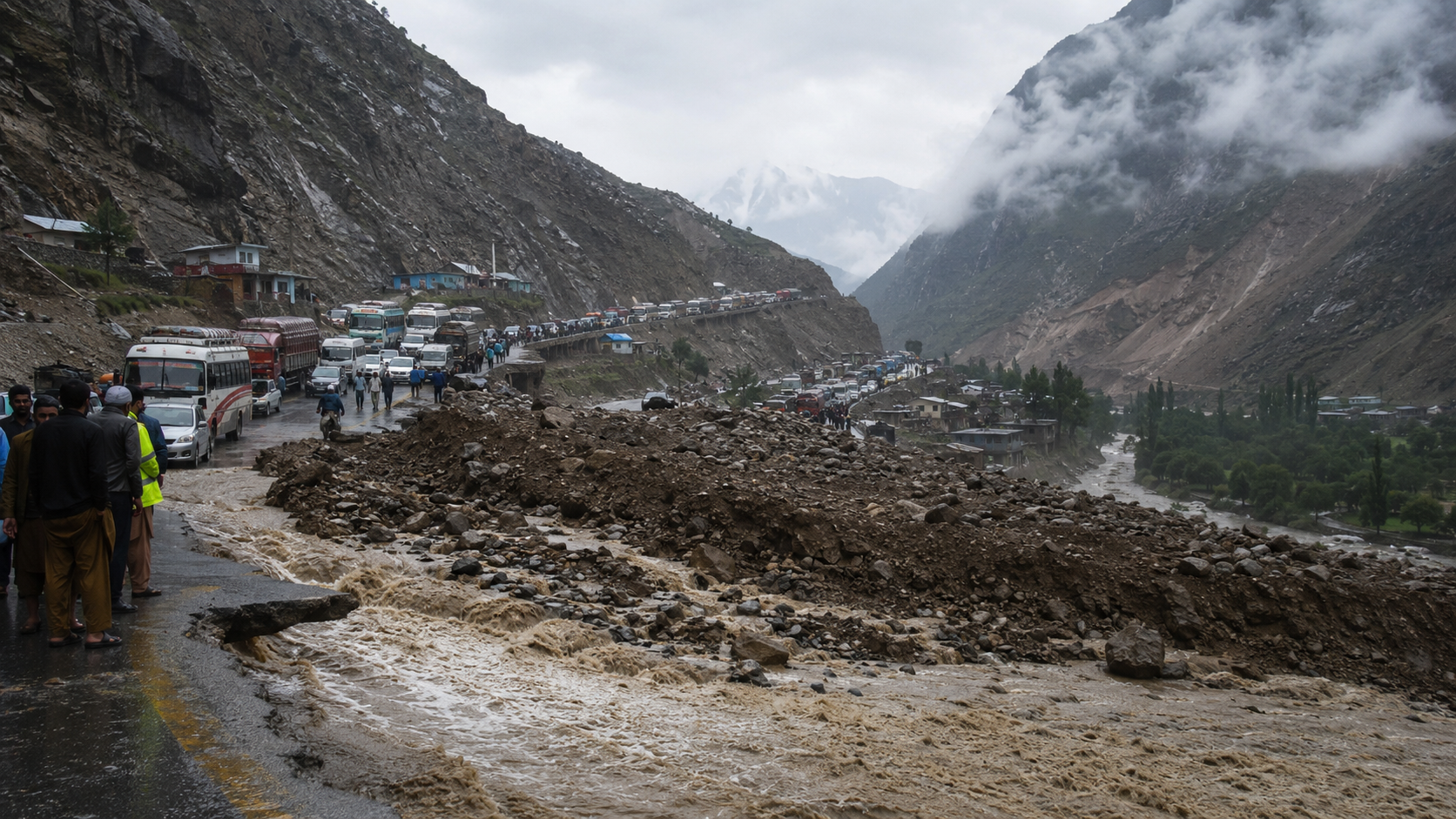 Flash Floods and Landslides Paralyse Karakoram Highway, Thousands of Travellers Stranded