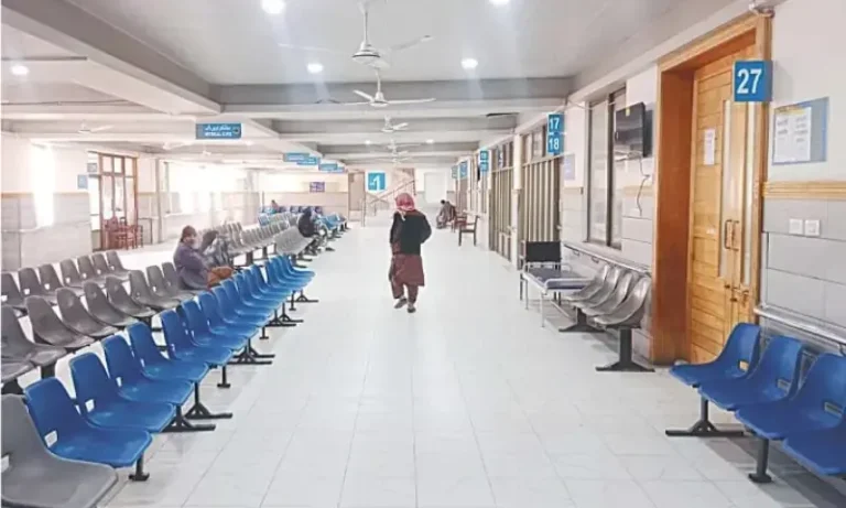 Doctors protest at a hospital in Quetta following the acid attack on Dr Mahnoor Nasir.